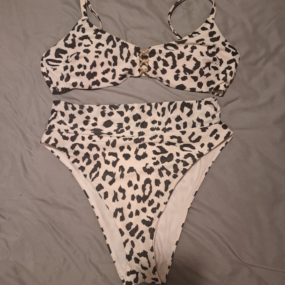 High waisted leopard print Aerie bikini